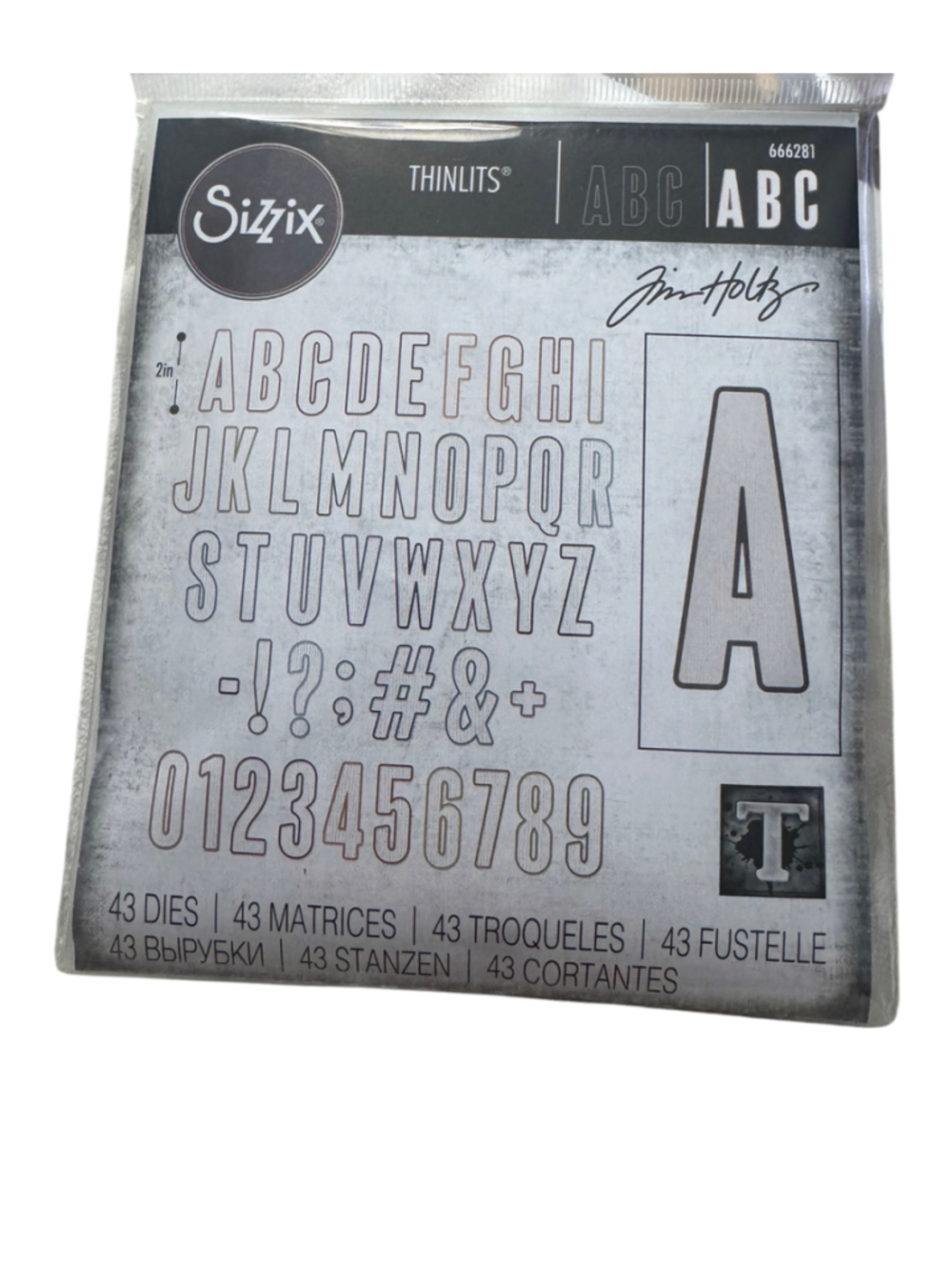 Sizzix Tim Holtz Alphanumeric
Bulletin Thinlits Die Set new